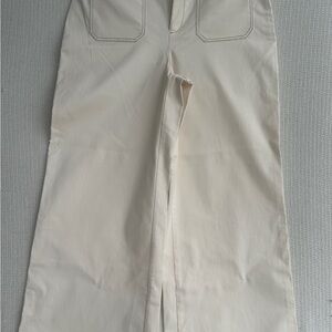LOFT Wide Leg Pants in Light Cream